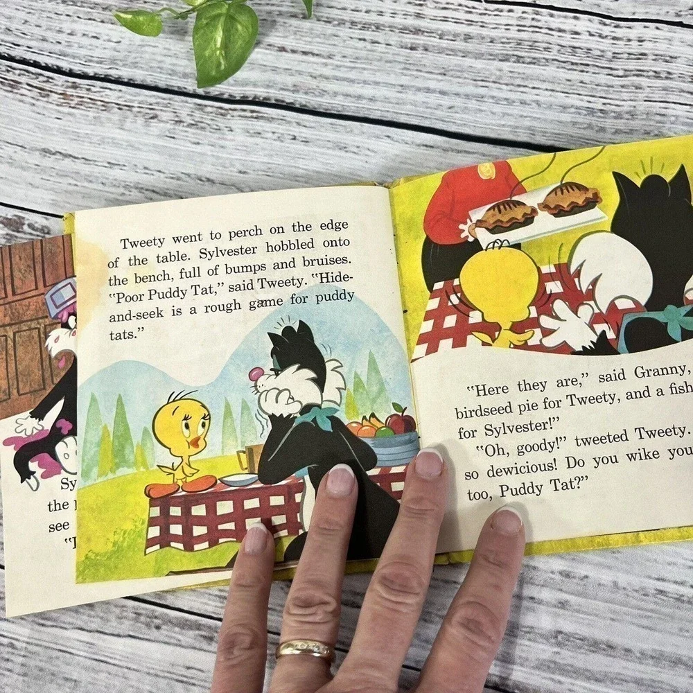 Vintage Tweety and Sylvester Picnic Problems Children's Book 1970 Whitman Book